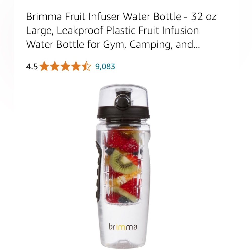 6/$20 Brimma Leak Proof Fruit Infuser Water Bottle 32 oz New In Box! Great gift!